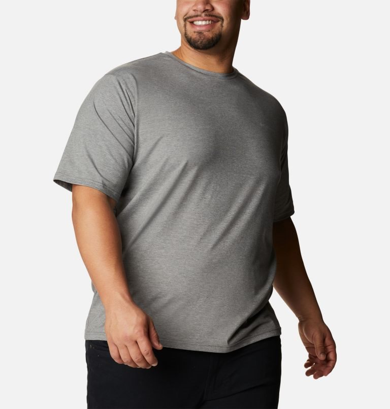 Men's Columbia Sun Trek Short Sleeve T Shirts Grey | Plus Size CA-R1C05